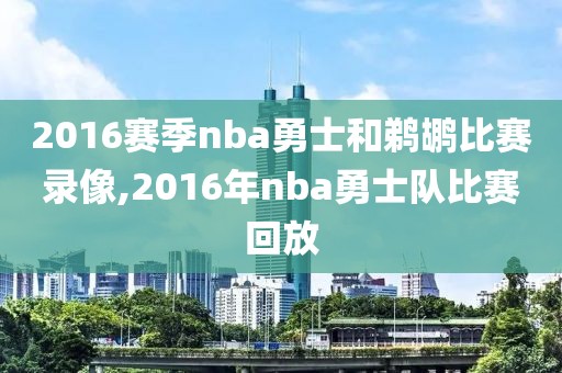 2016赛季nba勇士和鹈鹕比赛录像,2016年nba勇士队比赛回放