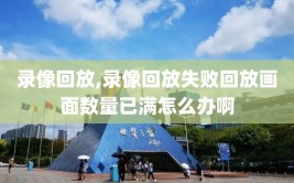 录像回放,录像回放失败回放画面数量已满怎么办啊