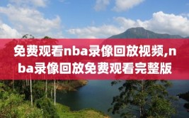 免费观看nba录像回放视频,nba录像回放免费观看完整版